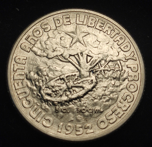 Moneda De Plata Extranjera, 20 Centavos 1952, País C U B A