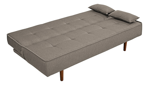 Sofá Cama Silver Linho Carvalho 1,92 - Star Confort Cor Marrom-claro Desenho Do Tecido Liso