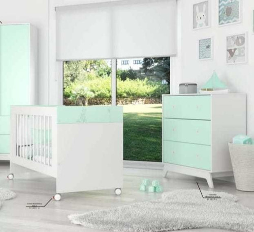 Imagen 5 de 10 de Cuna Charriot Clásica Fragancia Rueditas + Colchon 60x120