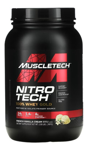 Nitro Tech Gold 907gr - Muscletech - Isolada + Hidrolisada Sabor Vanilla Cream