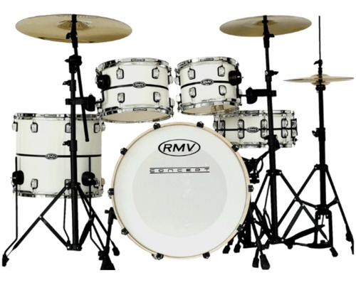 Bateria Rmv Concept Pro Branca Bumbo 22  Ferragem Stagetech