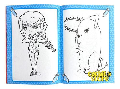 Mini Mega Libro Libro Para Colorear Pochita Chainsaw Man