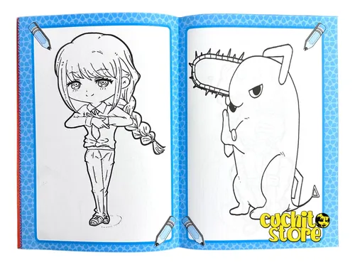 Mini Mega Libro Libro Para Colorear Pochita Chainsaw Man