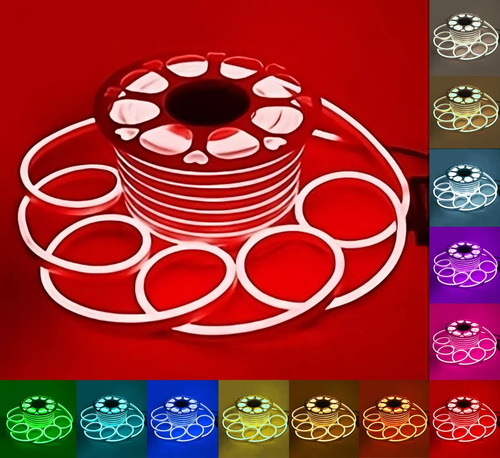 Tira Manguera Luz Led Flexible Neon Exterior 50mts Rojo Veoquiero
