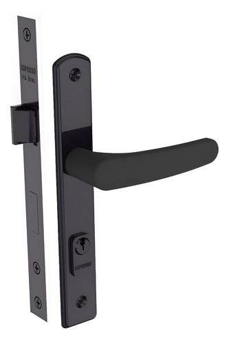 Cerradura Soprano Para Puerta De Aluminio Plastico Negro