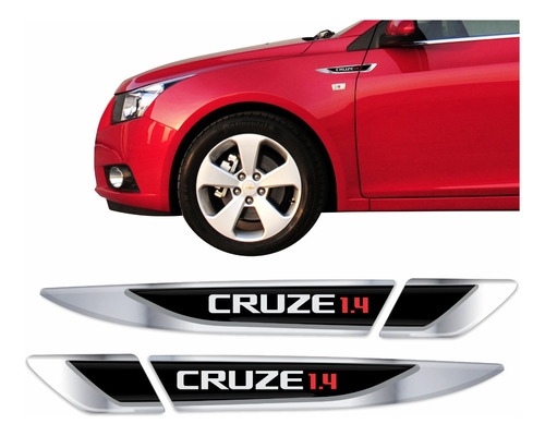 Par Aplique Lateral Cruze 1.4 Emblema Resinado Chevrolet 