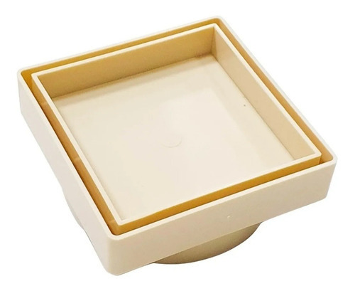 Ralo Invisível Oculto 10x10cm Banheiro P Colar Porcelanato Cor Bege