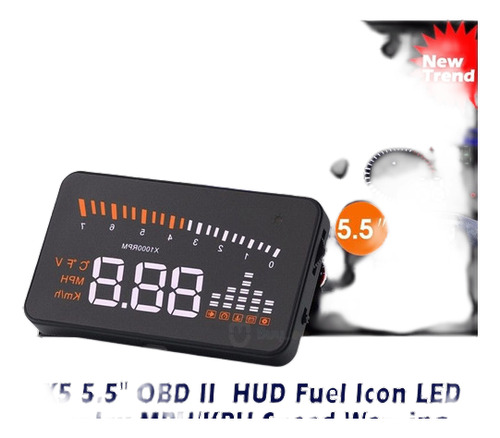 Coche Hud 5.5  Head Up Pantalla Obd Ii 2 Icono Sistema De Ad