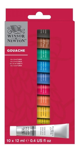 Set De 10 Temperas Gouache Studio Winsor & Newton X 12ml Mic