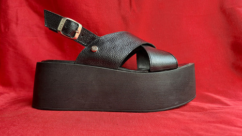 Sandalias Heyas Cuero Negro N°36 Horensa Impecables!