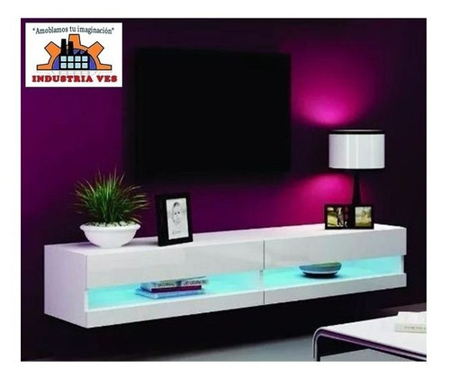 Centro Entretenimiento Luces Led Melamine Pared