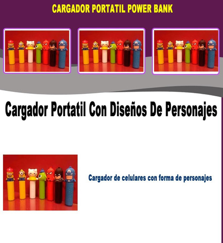 Cargador Portatil Power Bank Con Forma De Personajes