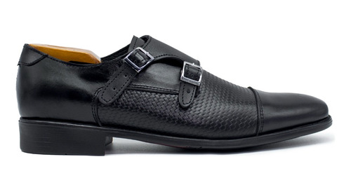 Zapato De Vestir En Piel Negro Monk Caballero Andre Bocassi