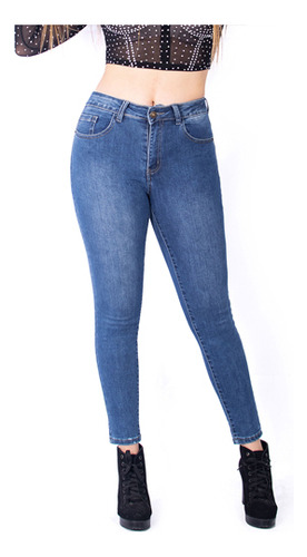 Pantalon Mezclilla Dama Mujer Stretch Push Up Pretina X058