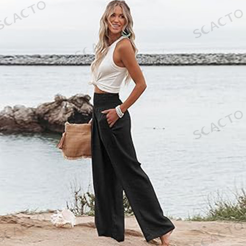 Scacto-pantalones Mujer Cintura Alta Informal Suelta