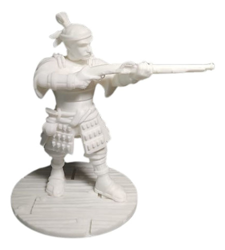 Samurái Mod7 Con Arma, Ashigaru, Escala 1/16, Blanco