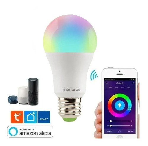 Lâmpada Intelbras Smart Inteligente Com Alexa Wi-fi 9w Rgb