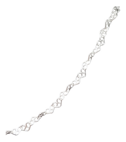 Collar Cadena Corazones Entrelazado 45cm Mujer Plata 925 + C