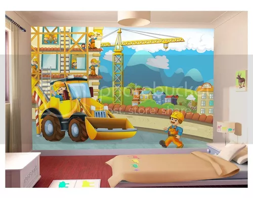 Papel De Parede Infantil Trator Obra Caminhão 9,5m² Azs147