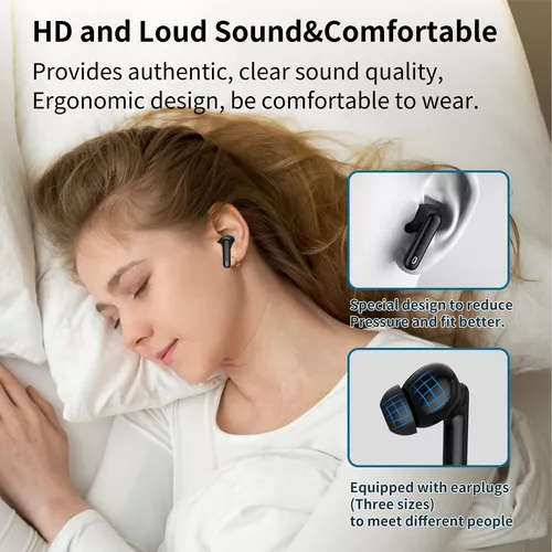 Auriculares inalámbricos A40 Pro, auriculares Bluetooth de 50 horas de  reproducción, micrófono integrado con cancelación de ruido con funda de  carga