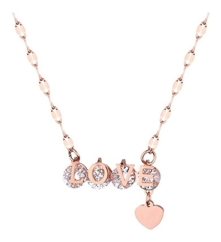 Collar Dij Palabra Love (amor) Con Diamantes