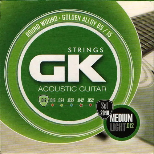 Gk 2040 Encordado Guitarra Acústica Medium Light 012-052 6pa