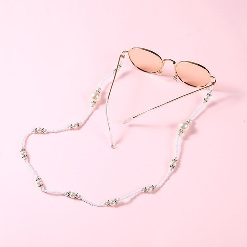 Cadena De Anteojos Elegante Cordón De Perlas Artificiales F