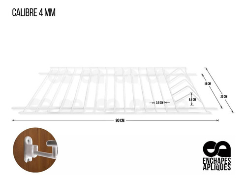 Imagen 2 de 6 de Locero Escurridor Platos Organizador 90 Cm (iva Inc.)