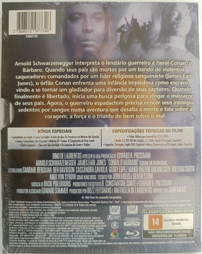 Blu Ray Conan - O Bárbaro (schwarzenegger) Com Luva Especial