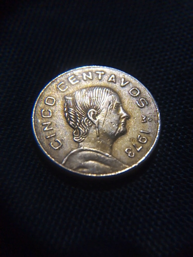 Moneda Mexicana Cobre 5 Centavos 1973 Josefa Ortiz.