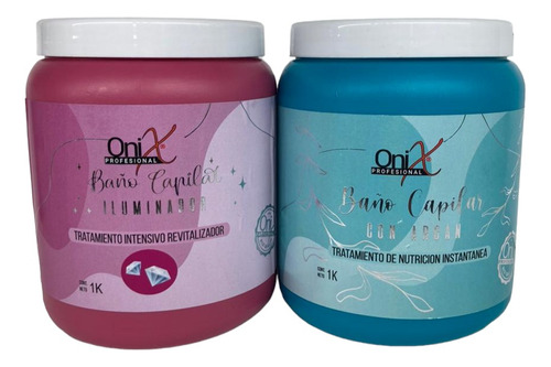 Onix Kit Nutrición Baño Iluminador Y Baño Argán X 1 Kg C/u