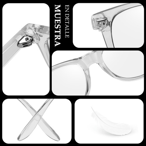Lentes Fotocromáticos Computadora Anti Luz Azul Hombre Mujer Uv Anti Luz Solar Cuadrados De Moda Unisex Proteger Ojos Diseño Clásico Color Gris Brillante Y Claro