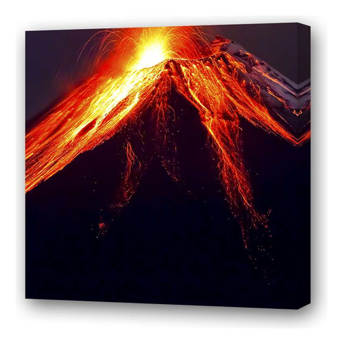 Cuadro 60x60cm Volcanes Erupcion Naturaleza Imponente