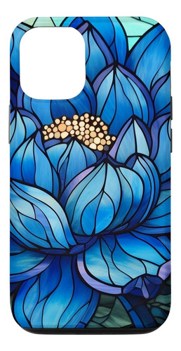 Funda De Flor De Loto Azul Abstracto Espiritual Para iPhone