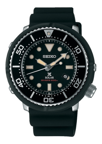 Relógio Seiko Sbdn043 Solar Dive Tuna Preto Japan Prospex