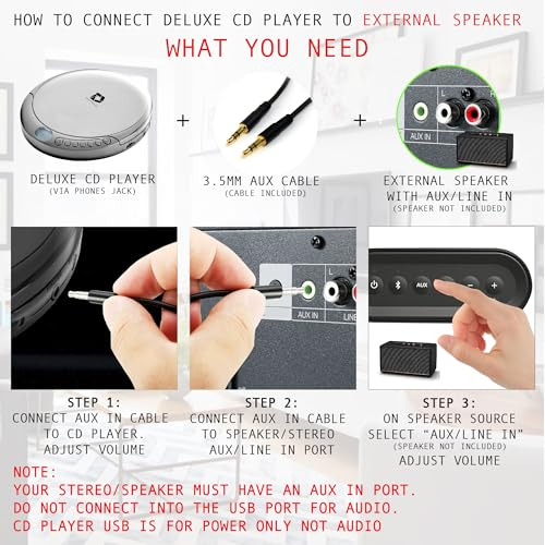Cd Player Portable Con Antisalto, Auriculares Y Cables