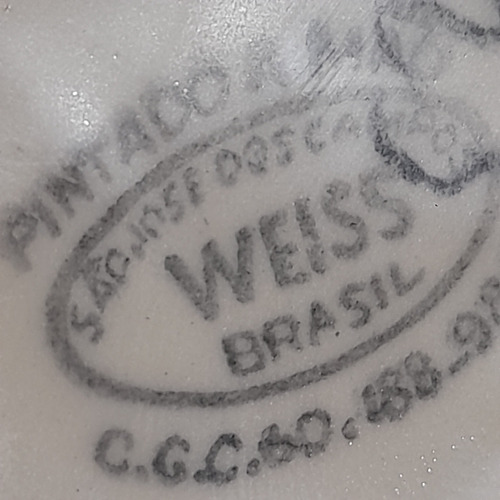 Imagem 7 de 9 de Vaso Antigo Faiança Weiss Pintado A Mão E Numerado. 23 Cm Al