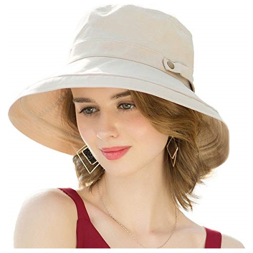 Sombrero De Algodón De Ala Ancha Plegable Para Mujer