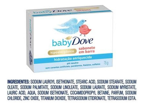 Sabonete Em Barra Dove Baby Hipoalergico 75g - Kit Com 6