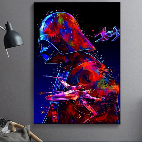 Cuadro Decorativo Darth Vader Colorido Abstracto Art 40x60cm