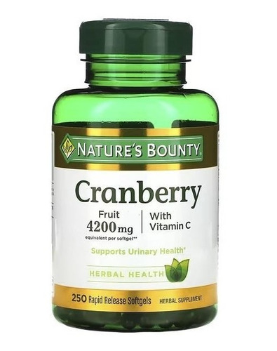 Natures Bounty | Cranberry With Vitamin C I 250 Softgeles