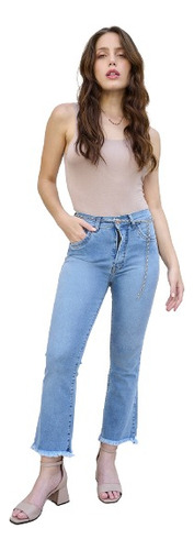 Jeans Crop Clasico Celeste Elastizado-ultimos!