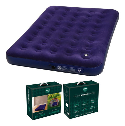 Colchão Casal Mor Multiuso Com Kit De Reparo Pvc Excelente.
