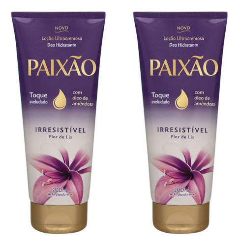  Hidratante Paixão Bisnaga 200ml Irresistivel Kit 2un