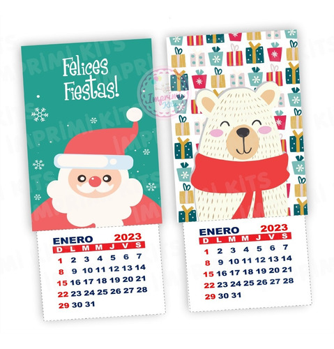 Kit Calendarios Imprimibles 2022 Mignon Fiestas Navidad P3