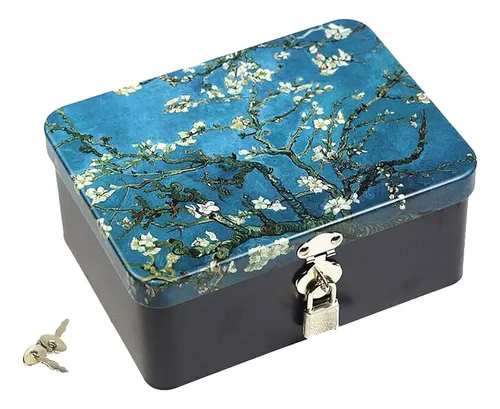 . Caja De Almacenamiento Metal Flor Albaricoque Van Gogh