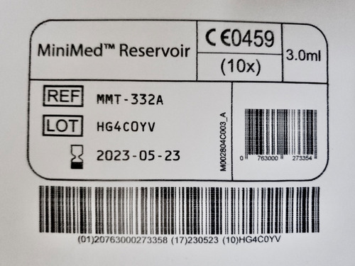 Reservorios Medtronic Minimed 3.0 Ml Caja Con 10 Piezas