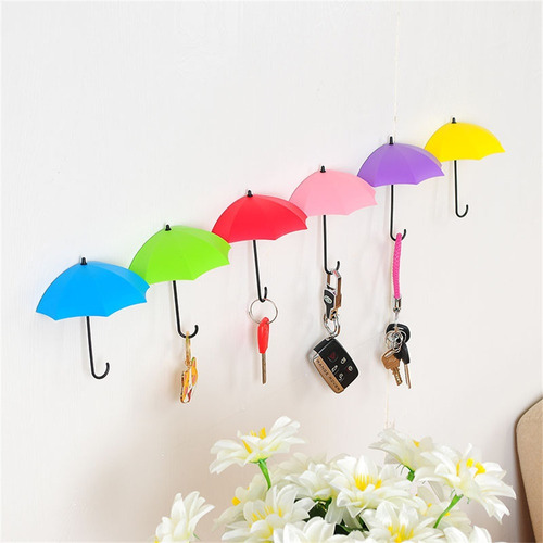 12 Pcs Colorido Guarda-chuva Gancho De Parede Chaveiro Pin T