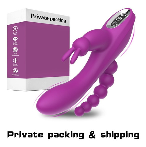 Vibrador Consolador Dildo Triple 3 En 1 Resistente Al Agua