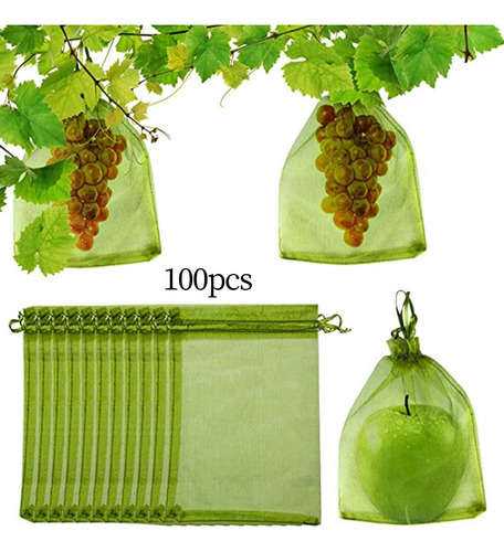 100 Uds Bolsas De Protección De Frutas Bolsas 13cm X 18cm